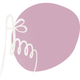 Minimalistische lijntekening van een hand die een herinnering instelt met een touwtje om de vinger, tegen een paarse achtergrondvlek.