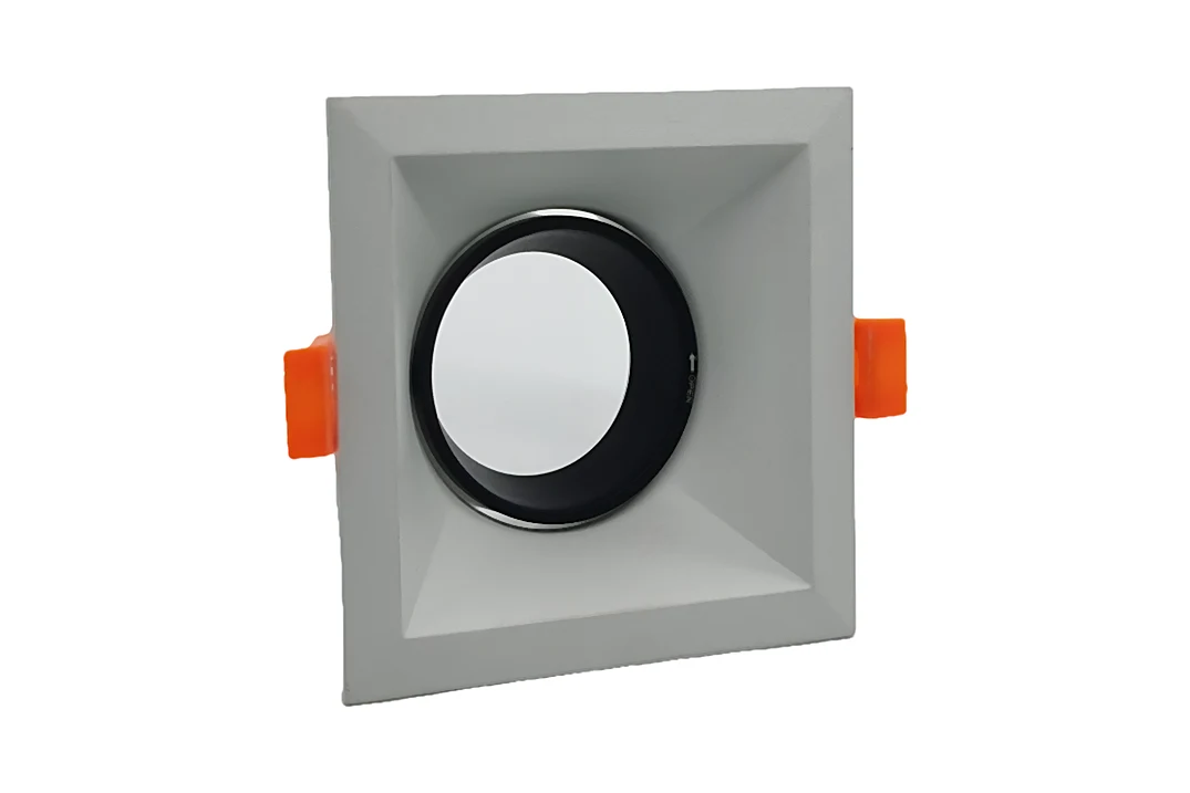 Adjustable Downlight Housing, Square, 100×100mm, White / Black