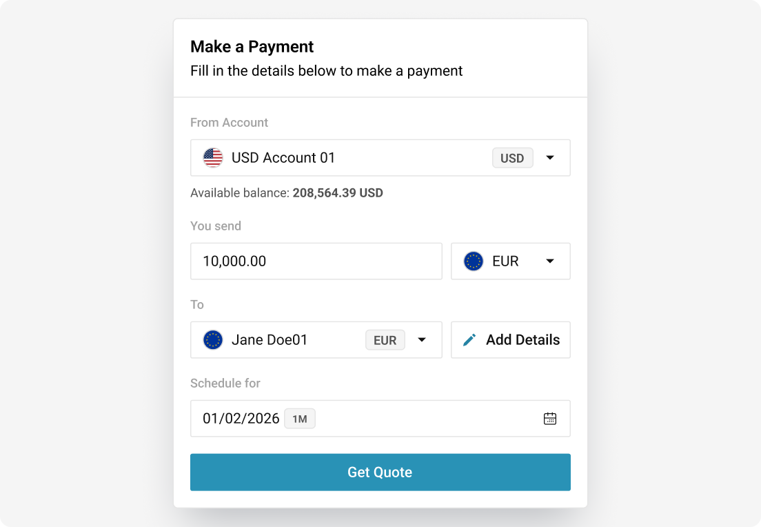 A screenshot of a simple payments ticket