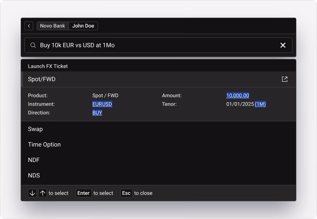 Screenshot of the Command Line component