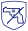 Icône de bouclier bleu barré par une ligne, symbole d'absence de protection.