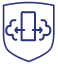 Icône de smartphone avec des flèches pointant vers l'intérieur et l'extérieur, symbole d'étanchéité.