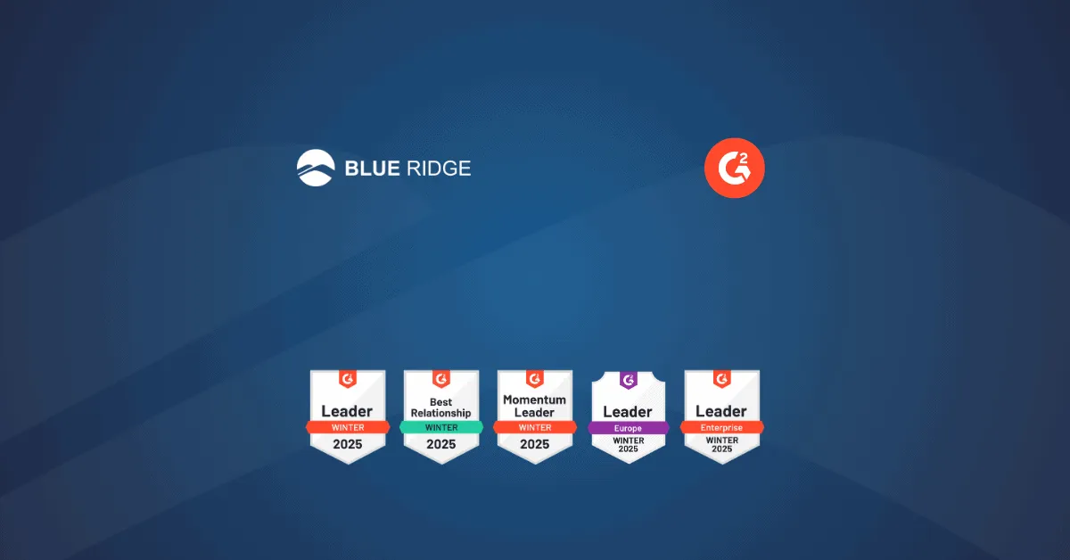Blue Ridge Earns #1 Best Relationship in G2 Winter 2025 Reports
