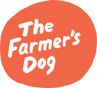 The Farmer's Dog logo with green text inside an irregular orange shape.