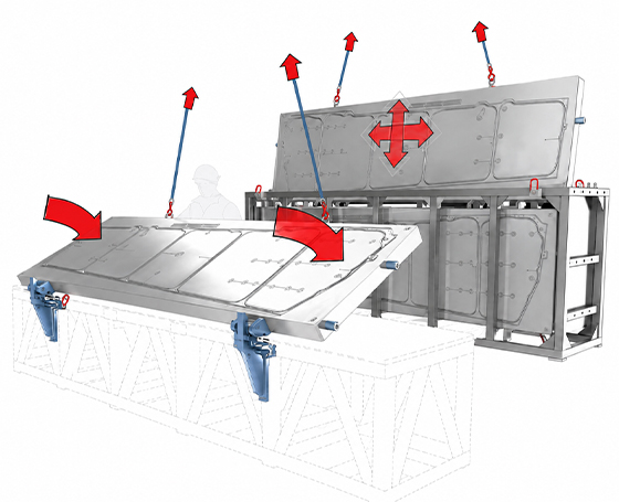 Visualisierung einer modularen Spannvorrichtung mit wechselbar Bauteilaufnahmen