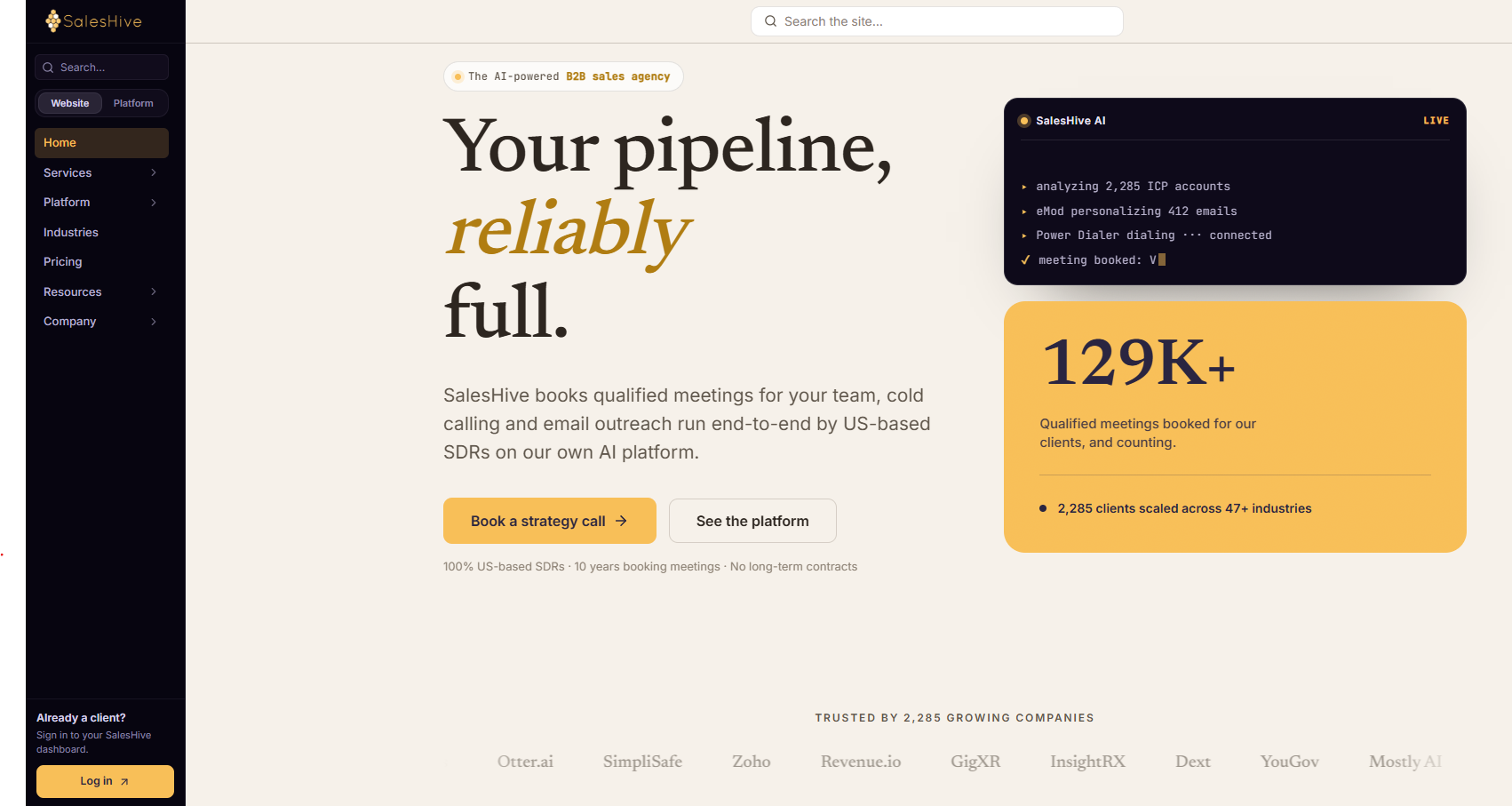 SalesHive_website