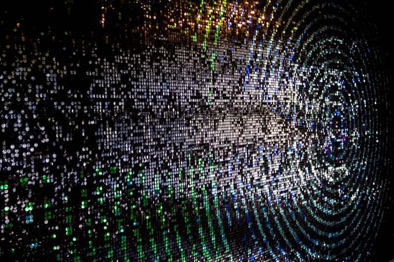A large sequin art display for a bar in London.
