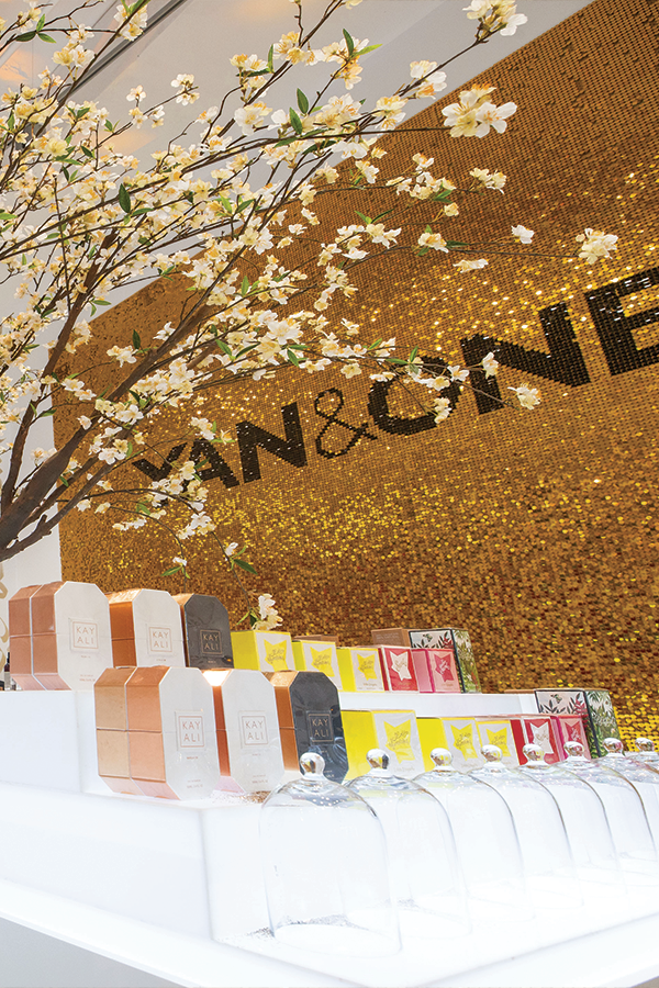 gold sequin wall backdrop display.
