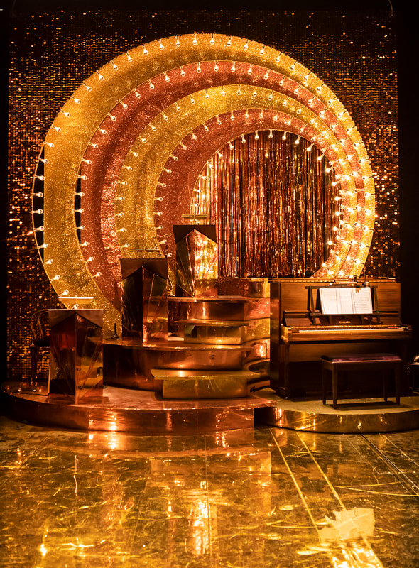 Stage set design using sequin panels and shimmerwalls in Essex.