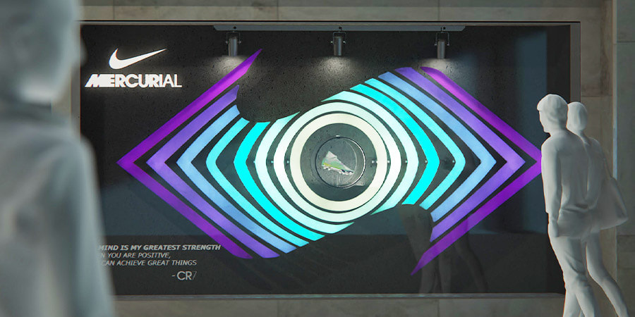 A shop window design inspiration for Nike in summer.