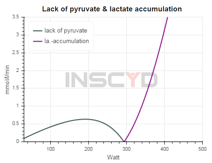 Lack of pyruvate lactate accumulation