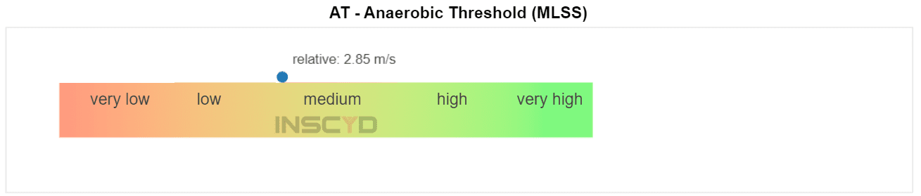 INSCYD Graph which show athlete's velocity at anaerobic threshold
