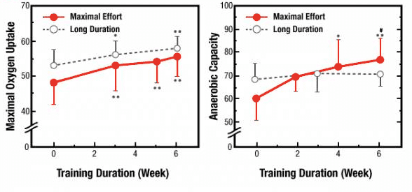 changes in maximal oxygen uptake and anaerobic capacity in Tabata Workout