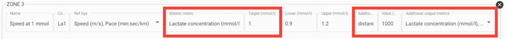 Master metric = Lactate concentration; Target = 1 mmol/L