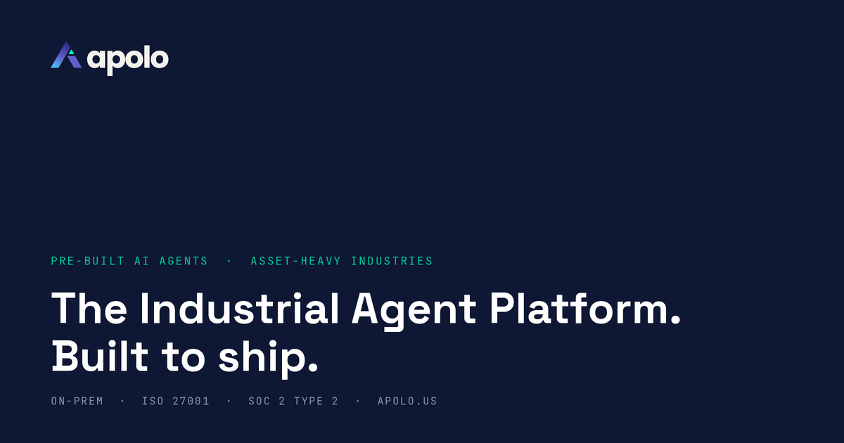 Apolo · The Industrial Agent Platform