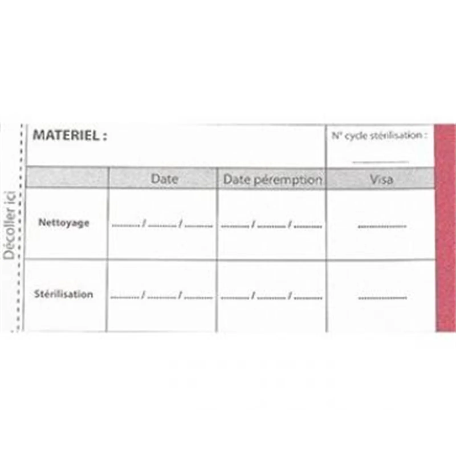 Etiquette de stérilisation autoclave