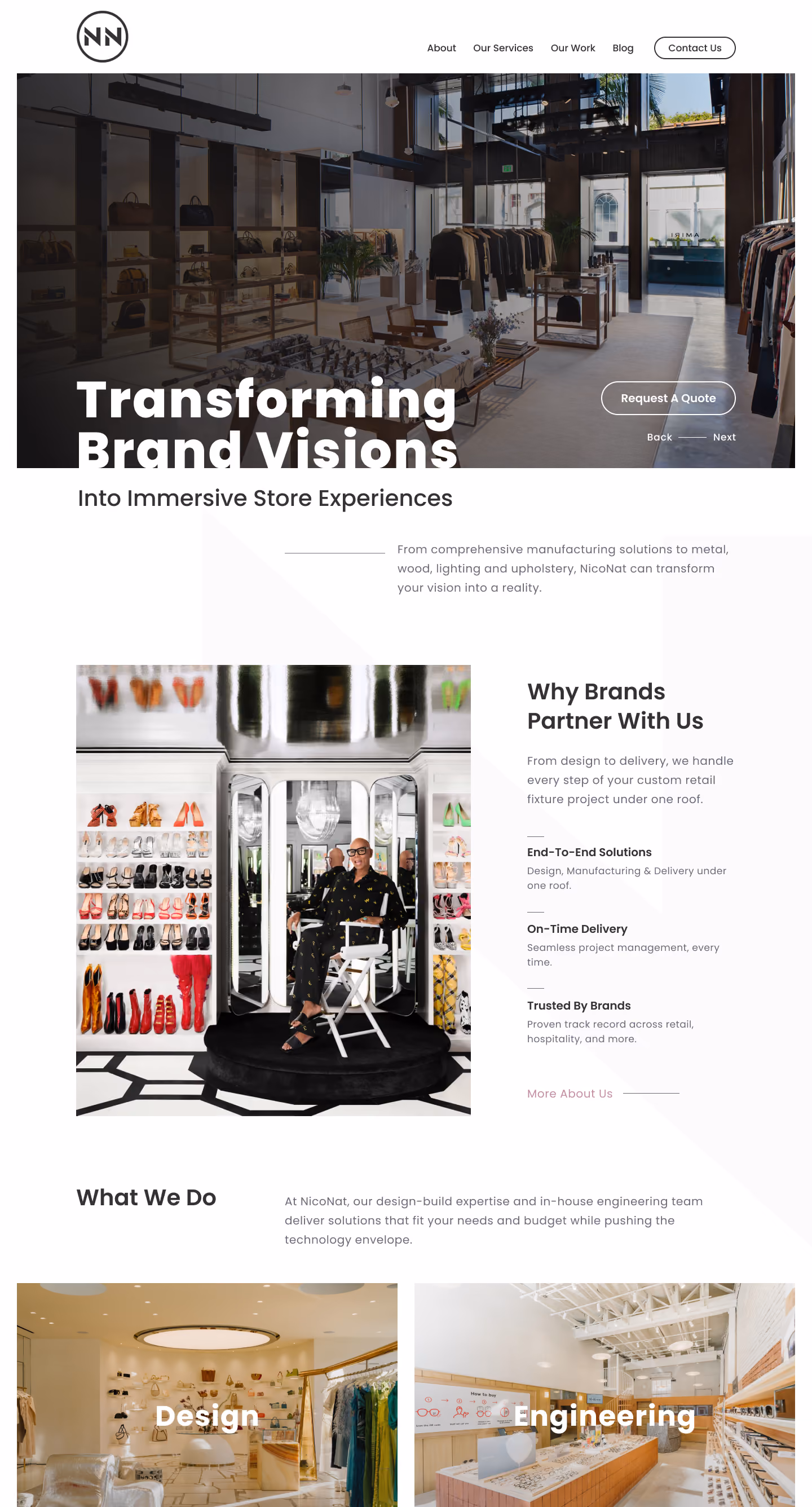 Modern retail store interior with clothing racks and accessories under bright natural light.
