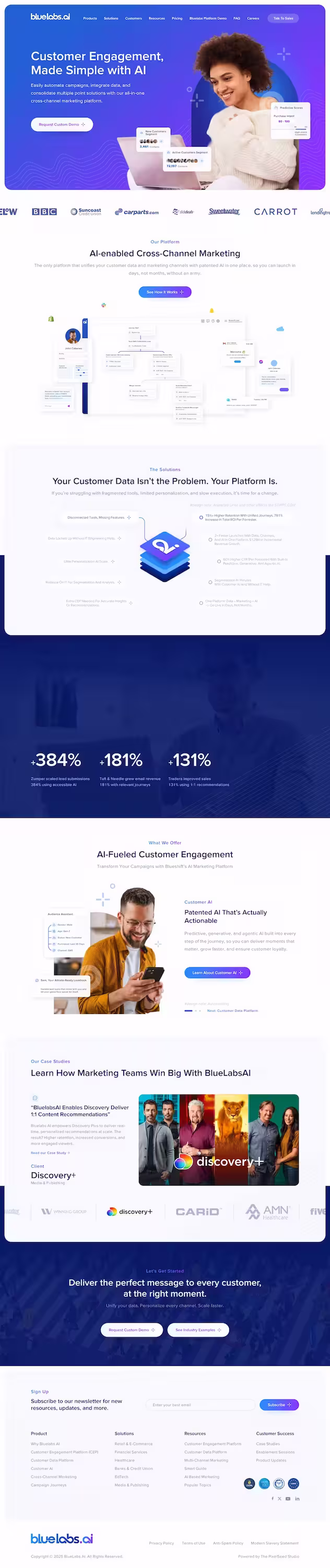 Bluelabs homepage mockup