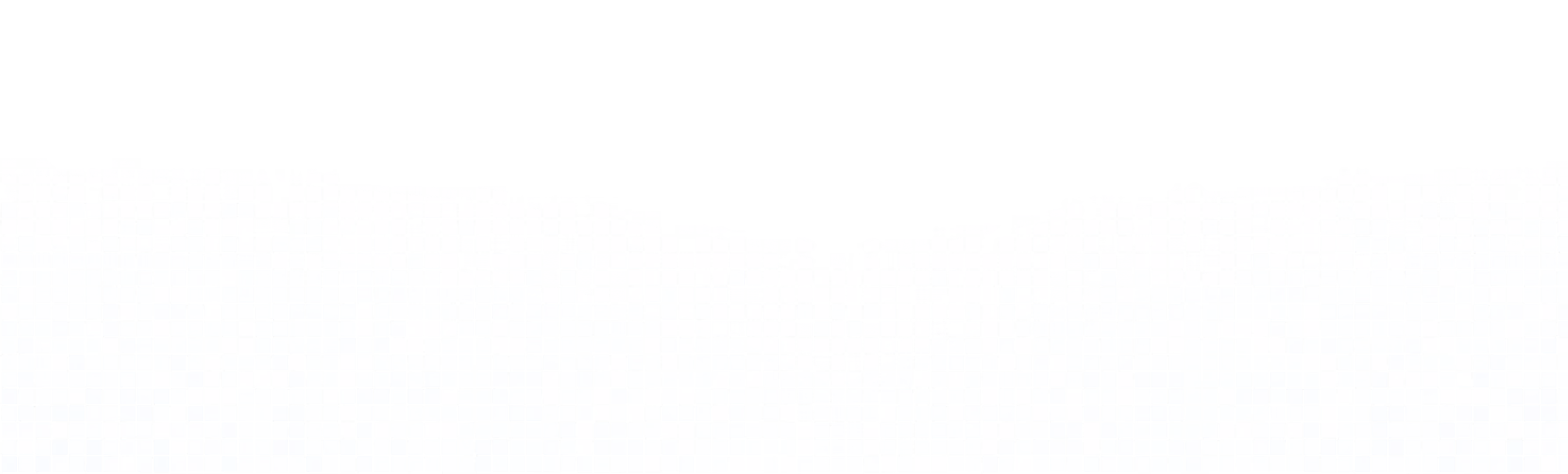 Abstract wave of small white cubes forming a V shape on a black background.