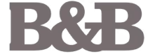 Black text logo reading 'B&B' with an ampersand between the letters on a transparent background.