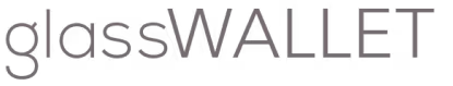 Text logo reading glassWALLET in mixed lowercase and uppercase letters.