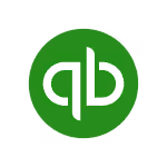 Green circle with white stylized lowercase letters q and b inside.