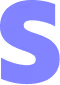 Blue letter S on a white background.