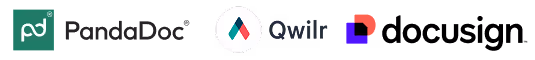 Logos of four companies arranged horizontally on a white background.