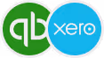 QuickBooks and Xero logos side by side.