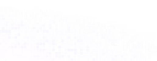 Digital pixelated wave forming a gradient of purple and blue squares on black background.