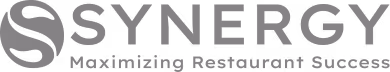 Synergy logo with tagline 'Maximizing Restaurant Success' in gray text.