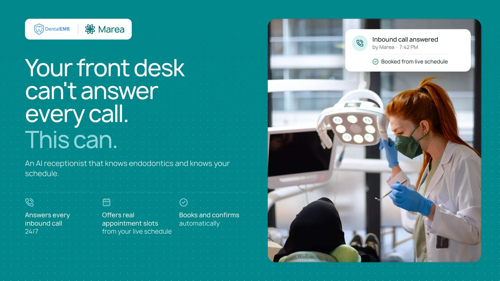 DentalEMR and Marea partnership: an AI receptionist that answers every call for endodontic practices