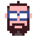 Pixel portrait of Justin Kenney