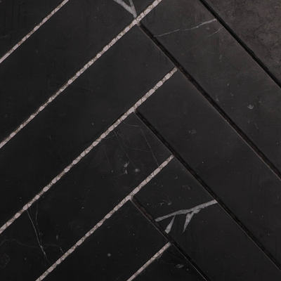 Dune Herringbone Nero Marquina