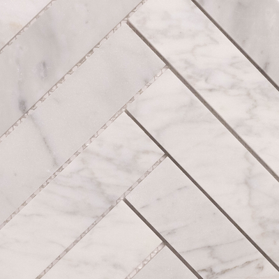 Dune Herringbone Carrara White