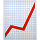 Upward trend analytics chart icon
