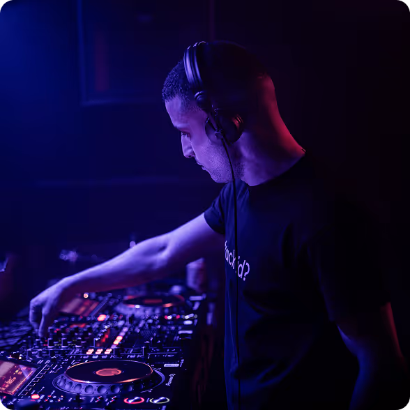 DJ mixing music at nightclub