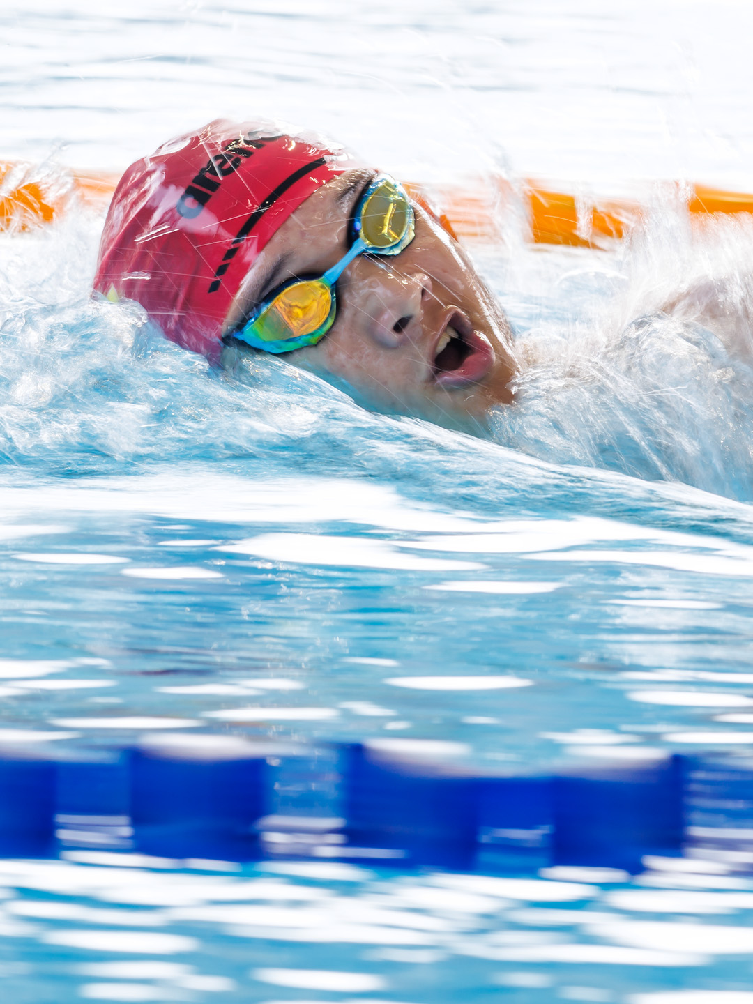 Hermann Bok Yu Tang mid-stroke during the 1500m Freestyle final