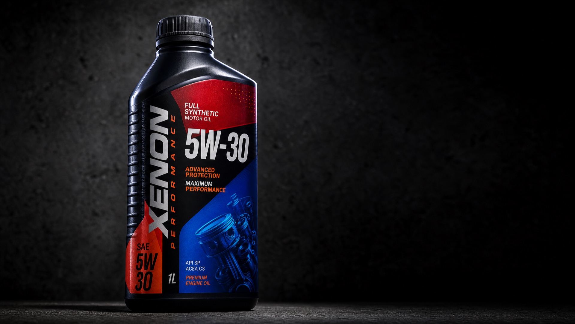 Editorial product photography of premium in-mold labels integrated with molded containers — seamless label-on-product finish on a dark studio canvas with PMS 375 rim lighting