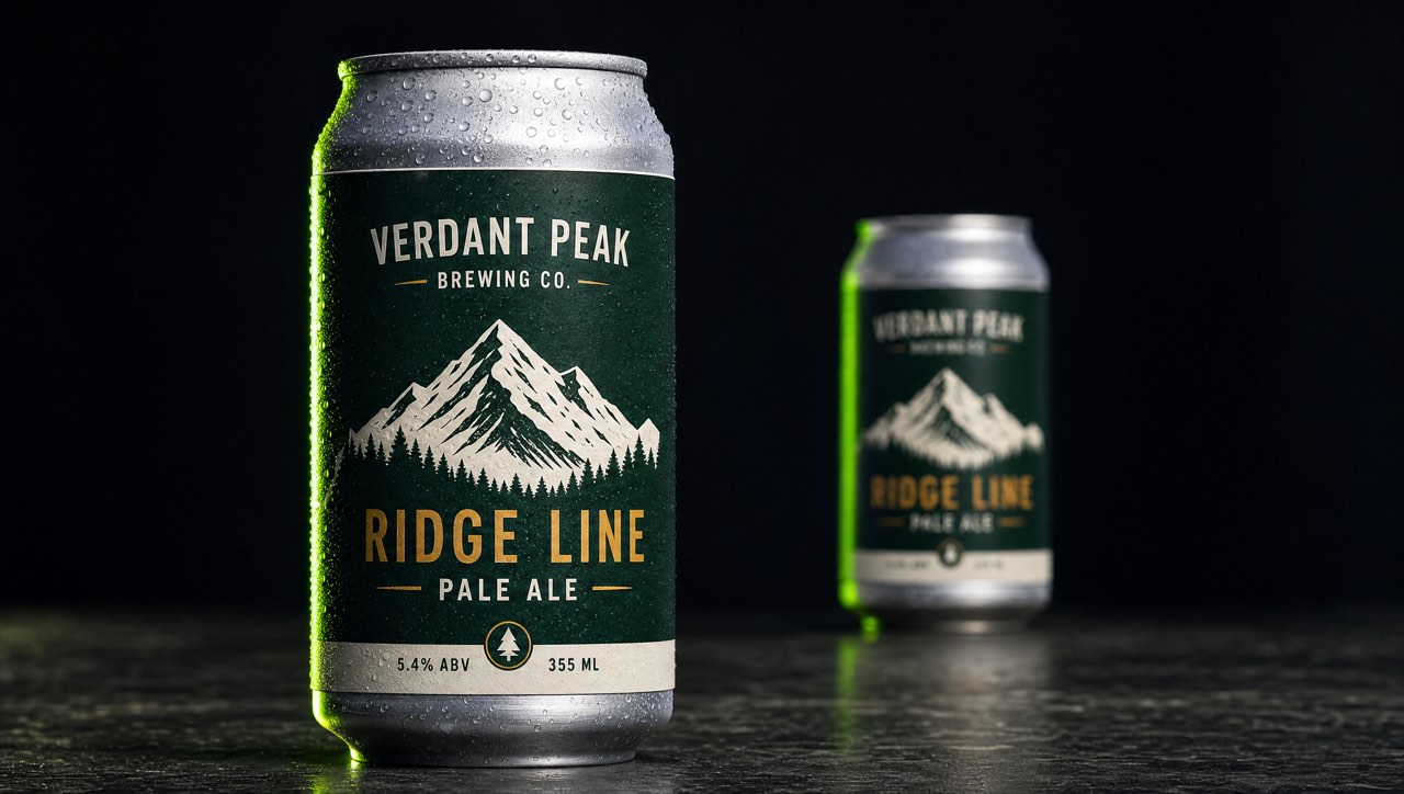 Craft beer cans with pressure-sensitive labels