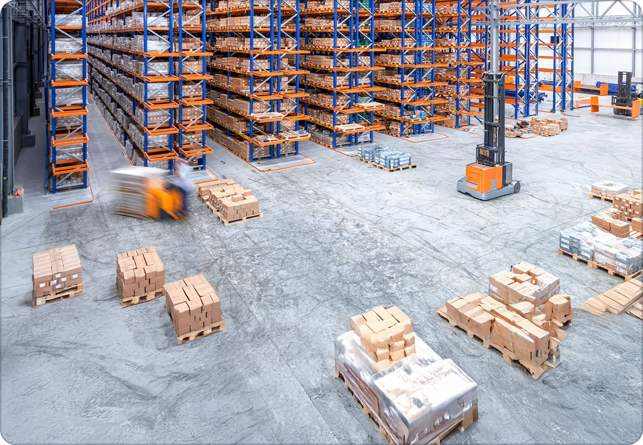 Third-party logistics (3PL) team managing product inventory in a warehouse