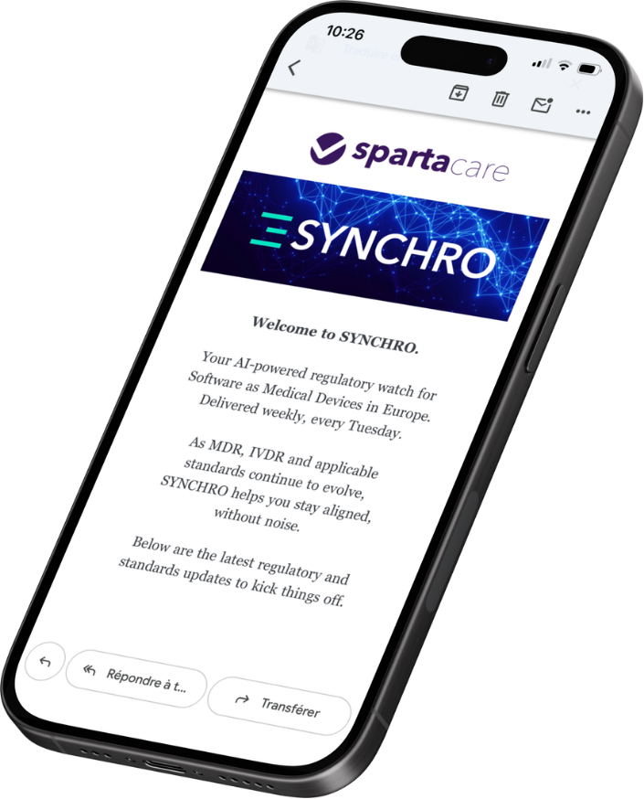 Aperçu de la newsletter Synchro sur mobile