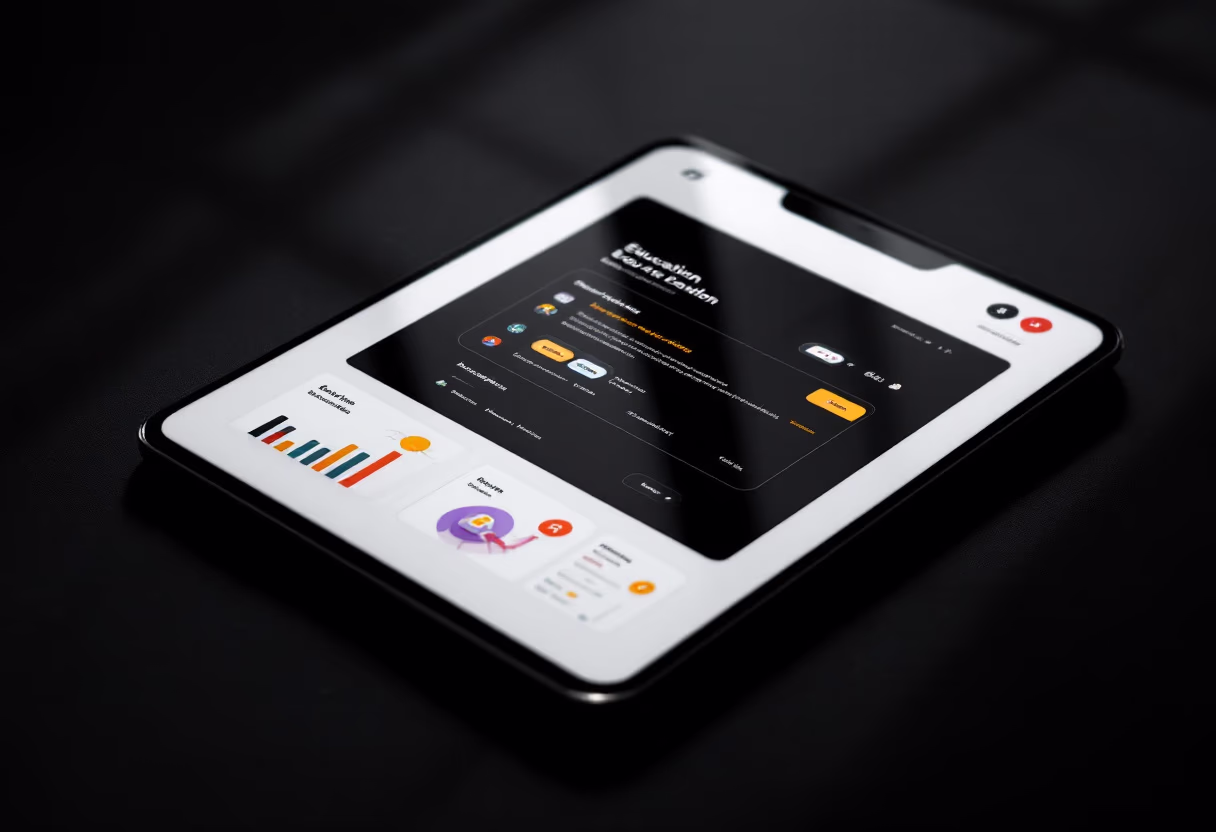 interface image of a tablet with an educational app (for a edtech)