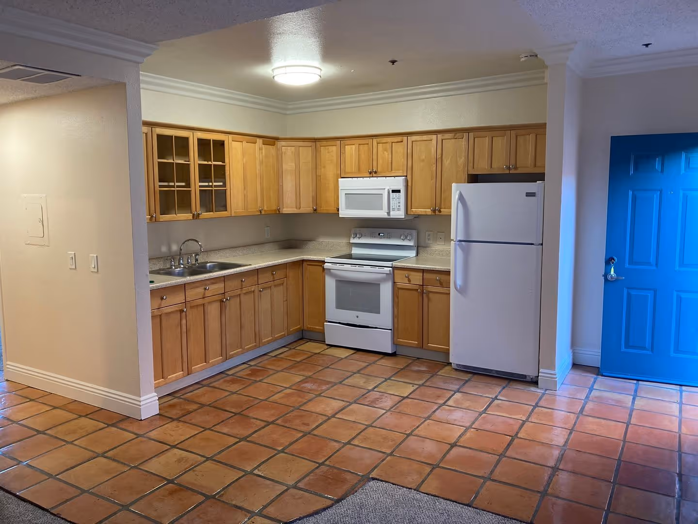Living room and kitchen area
