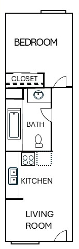 Atrium 1x1 floor plan for rent