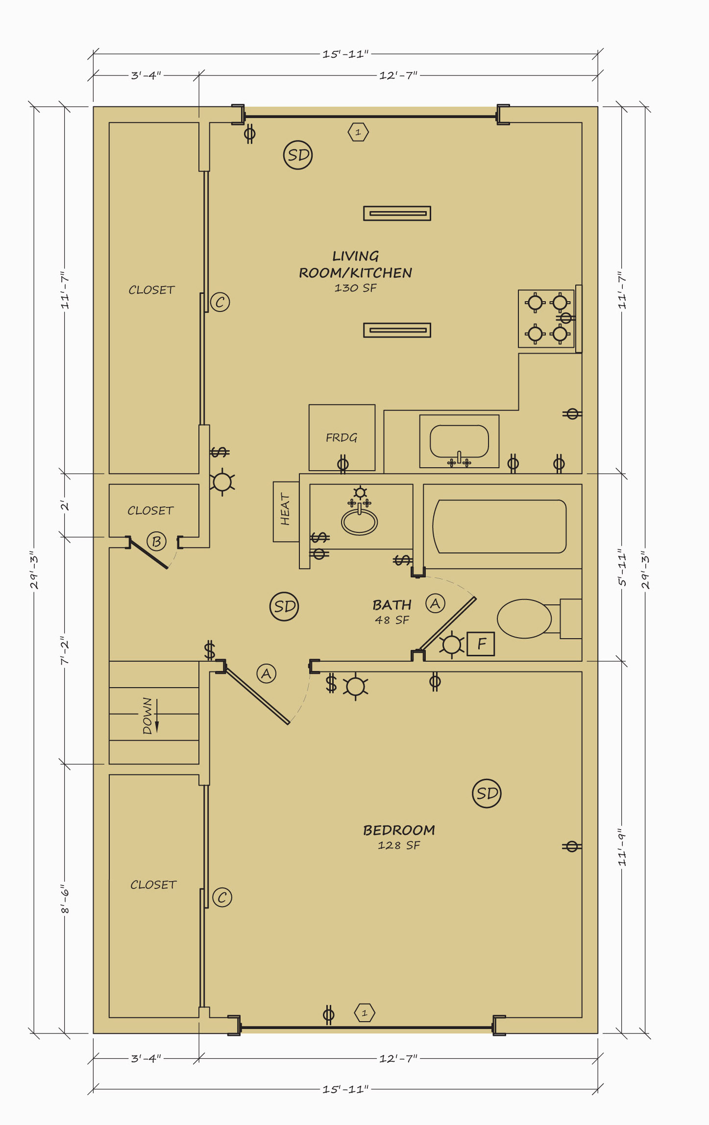 Studio floor plan layout