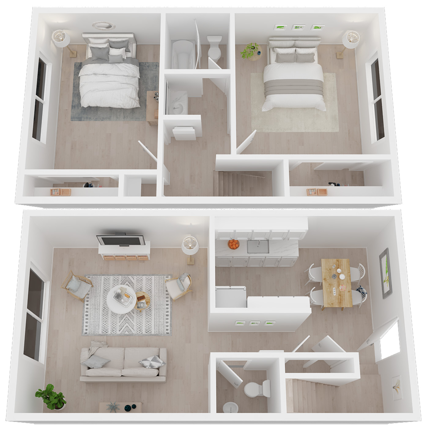 Two bedroom Townhome at Woodridge Apartments