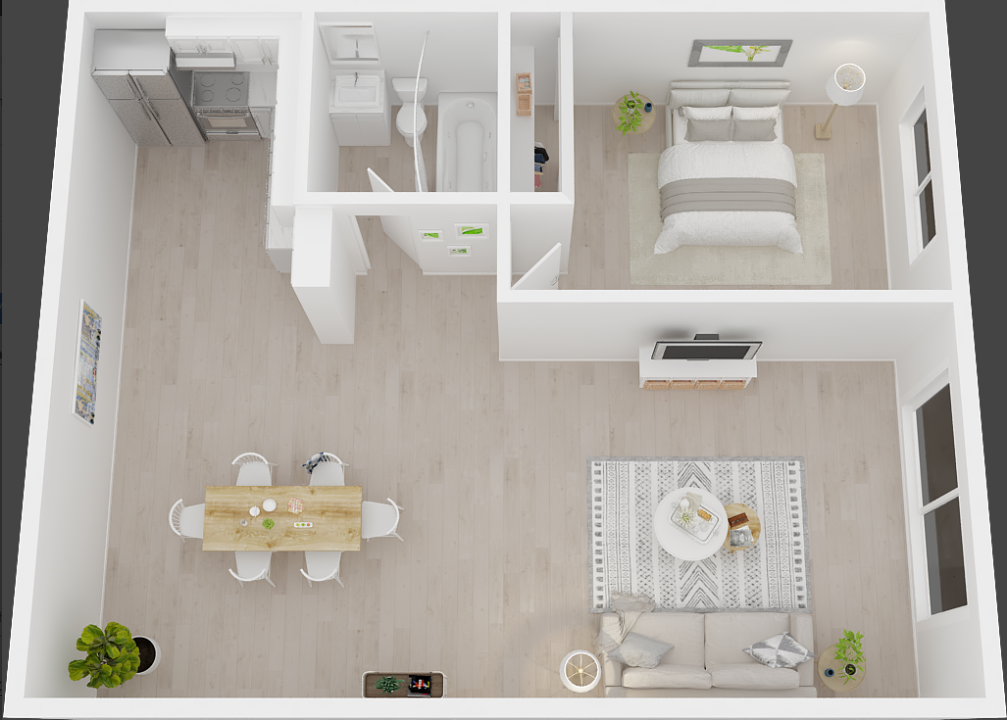 2x1 floor plan 606 square feet