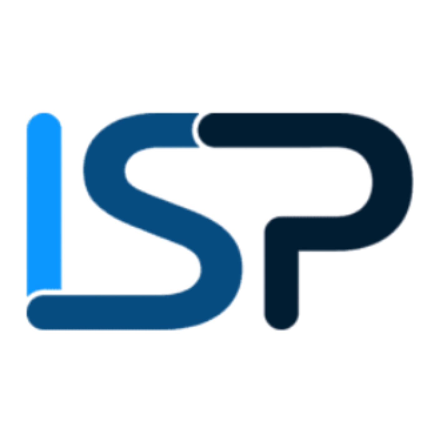 Stylized ISPs letters in blue shades forming a modern logo design.