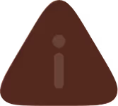 Brown triangular sign with a faint lowercase letter i in the center.